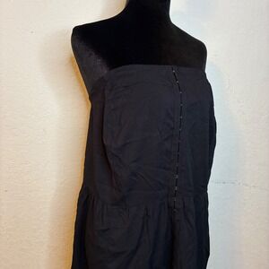 Torrid Black Strapless Corset Top Hook Eye Lace Up Back Plus Size 5 5X NEW Goth